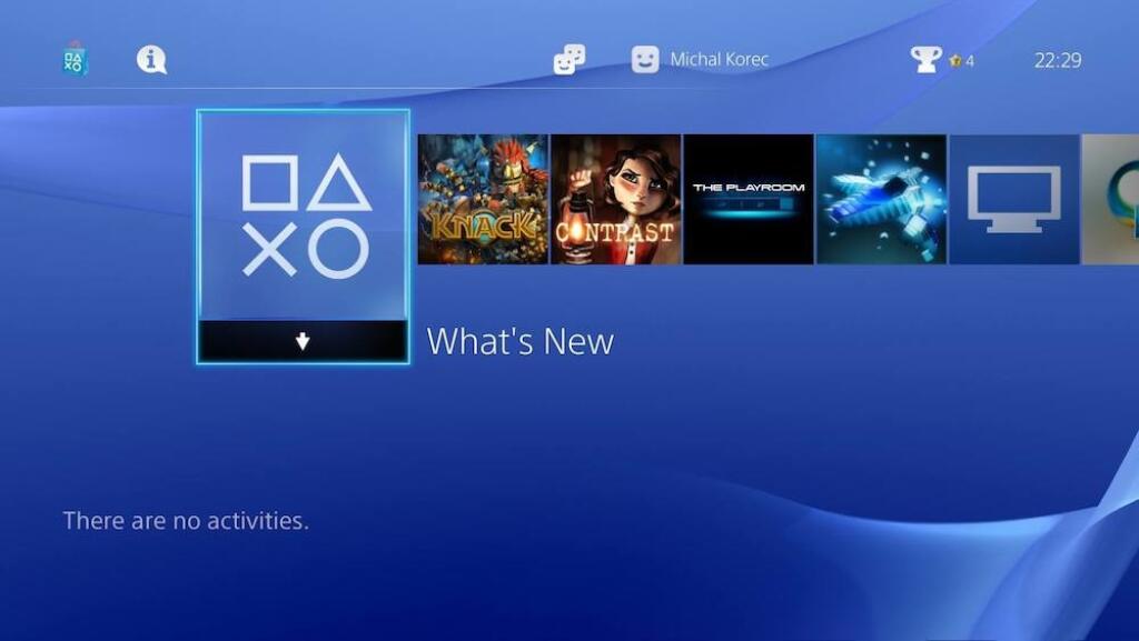 Sony PlayStation 4: operačný systém Orbis, hlavné menu