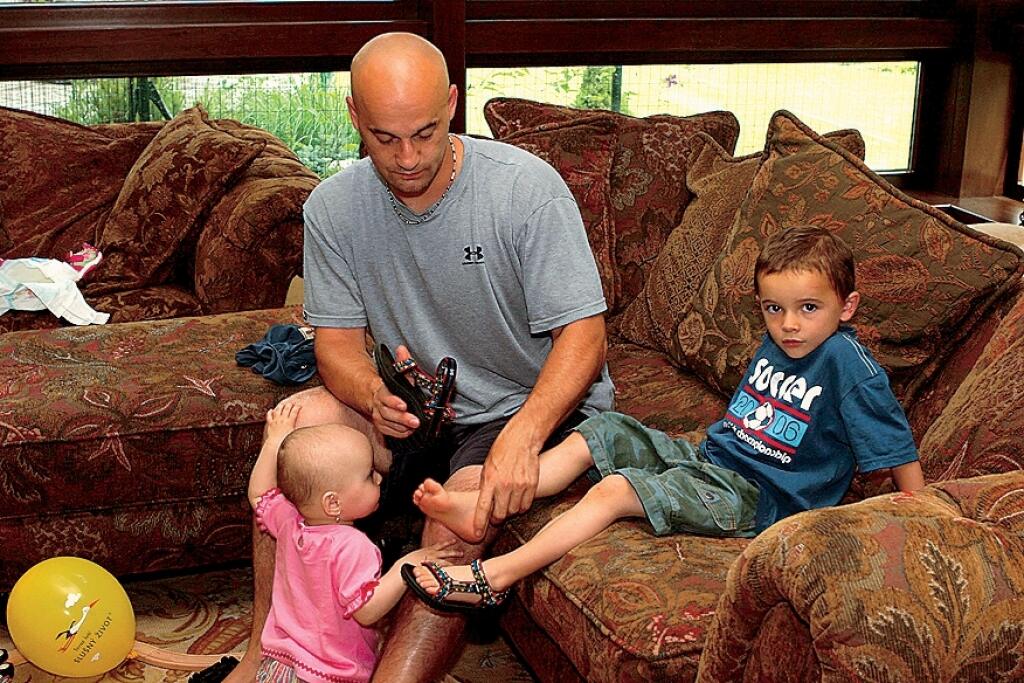 Pavol Demitra s dcérou Zarou a synom Lucasom.