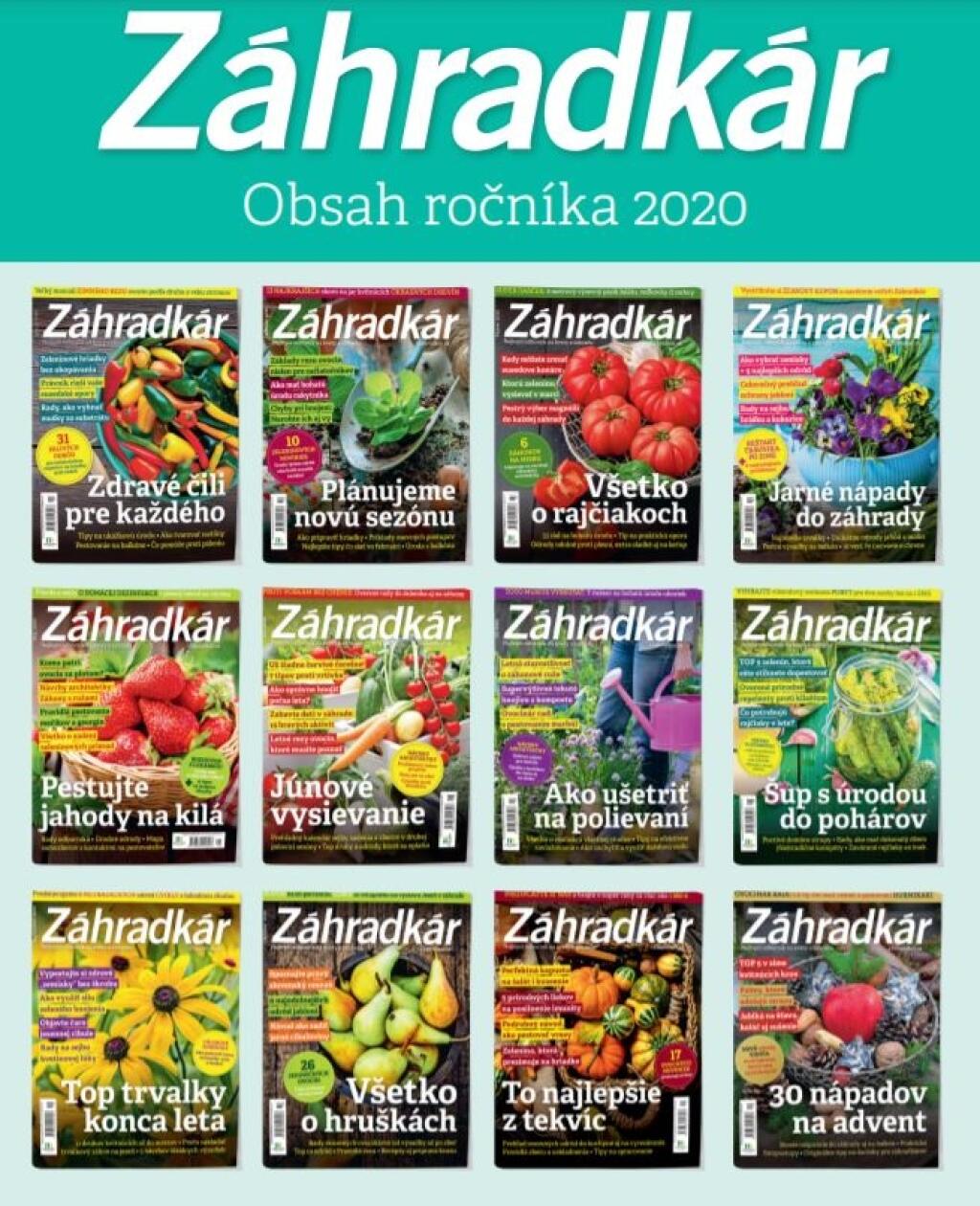 Stiahnite si pdf - Obsah ročníka Časopisu Záhradkár 2020.