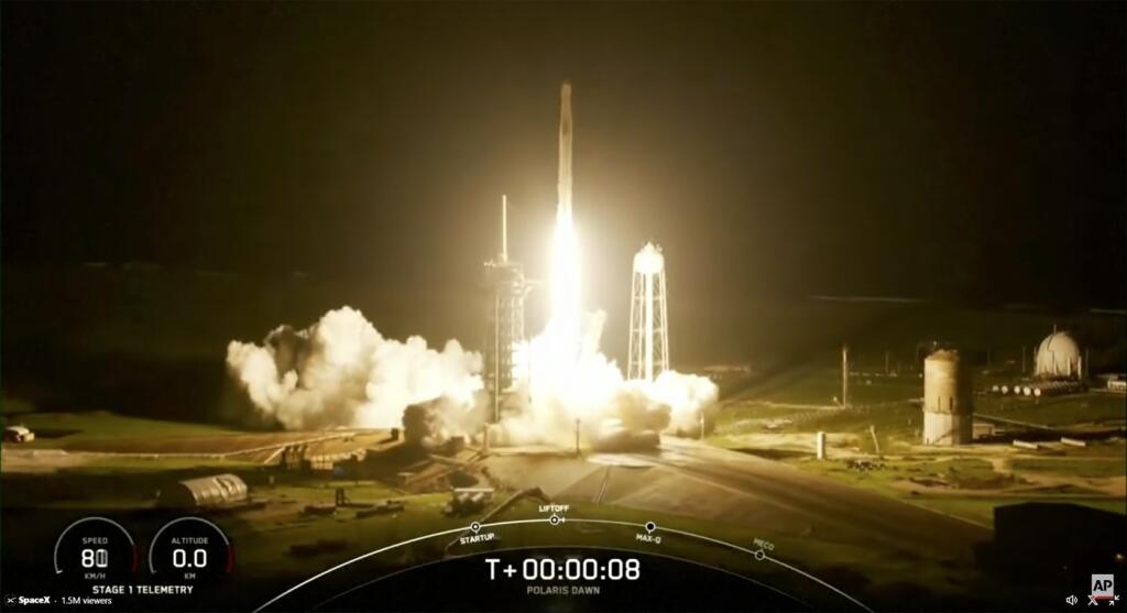 Štart misie Polaris Dawn spoločnosti SpaceX 10. septembra 2024.