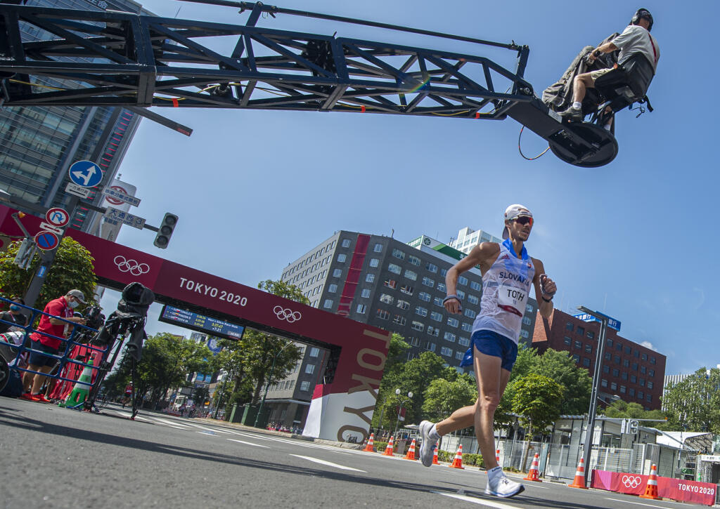 Na snímke slovenský reprezentant v chôdzi na 50 km Matej Tóth počas pretekov na XXXII. letných olympijských hrách 2020 v japonskom Sappore v piatok 6. augusta 2021. FOTO TASR - Martin Baumann
