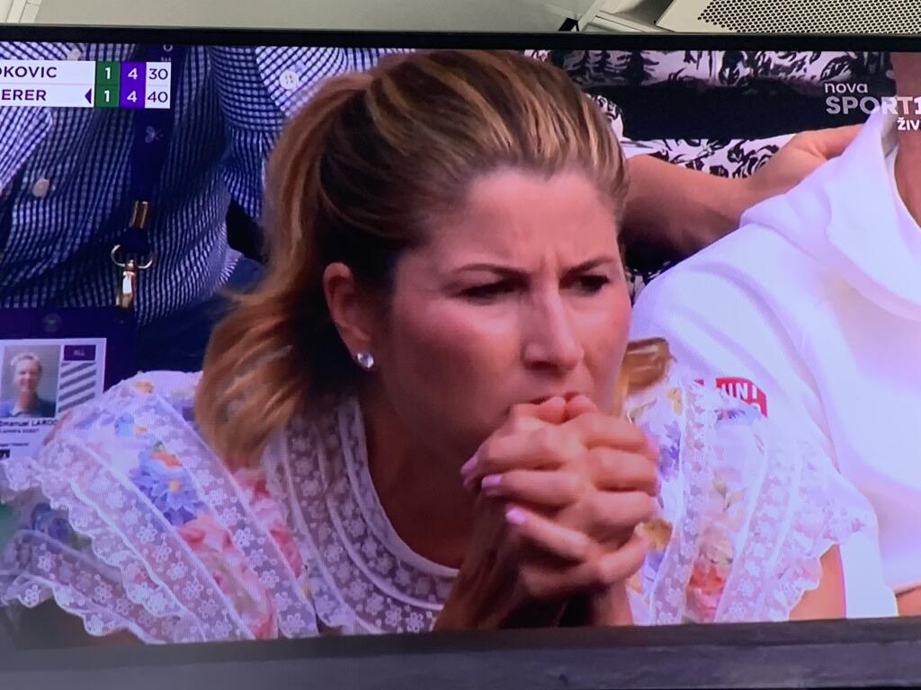 Napínavé finále sledovala Mirka Federer so zatajeným dychom. Počas celého zápasu sa poriadne pasovala s nervami.