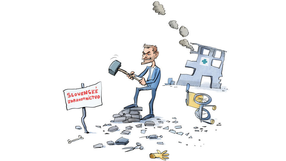 ilustracia, buranie, zdravotnictvo, matovič