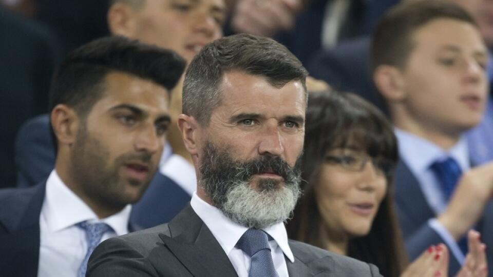 Aston Villa assistant manager Roy Keane takes his seat before the Europa League Group H soccer match between Everton and Wolfsburg at Goodison Park Stadium, Liverpool, England, Thursday Sept. 18, 2014. (AP Photo/Jon Super)
