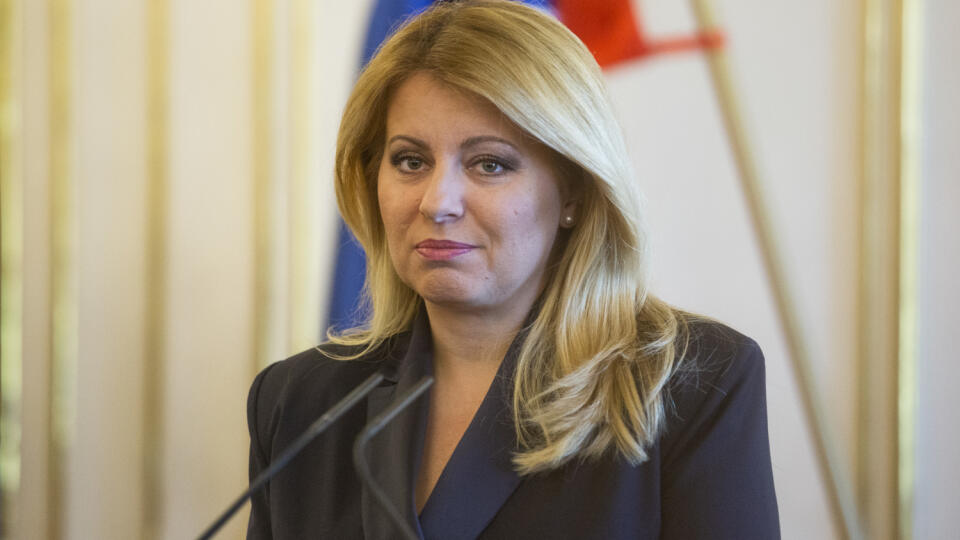 Na snímke vľavo prezidentka SR Zuzana Čaputová počas vyhlásenia k výsledkom volieb do Národnej rady SR v Bratislave 2. marca 2020. FOTO TASR - Jaroslav Novák