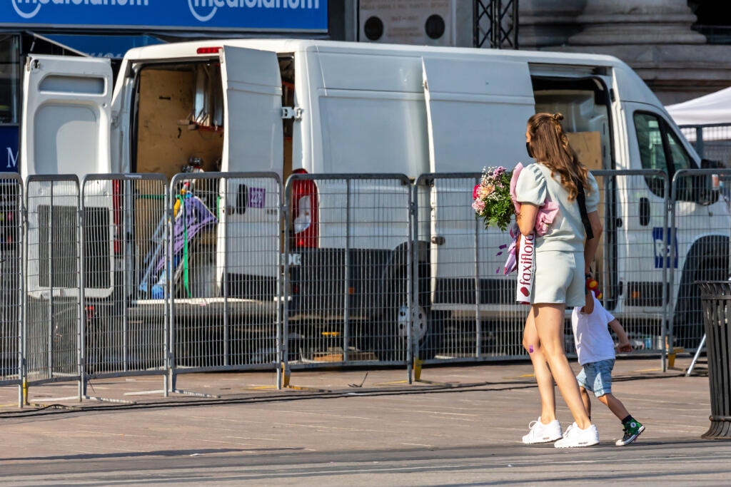 Na snímke je zákulisie slávnostnej ceremónie odovzdávania cien pre víťazov 104. ročníka Giro Italia 2021.