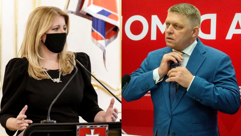 Zuzana Čaputová a Robert Fico.