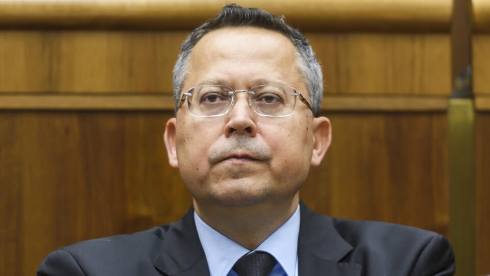 Na snímke minister financií SR Ladislav Kamenický (Smer-SD) počas 3. chôdze NRSR k Programovému vyhláseniu vlády (PVV) SR v Bratislave 14. novembra 2023. FOTO TASR - Jaroslav Novák