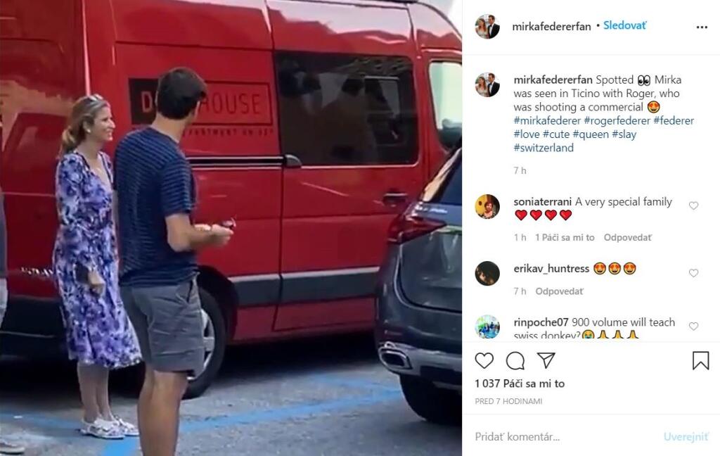 Trvalo niekoľko mesiacov, kým sa Mirka ukázala na verejnosti. Po mesiacoch karantény Rogera sprevádzala na točení reklamy, ktorej hlavnou hviezdou je práve legendárny tenista. Mirka, ktorá má na instagrame niekoľko fanúšikovských stránok a profilov, tak okamžite zaujala a obletela sociálne siete.