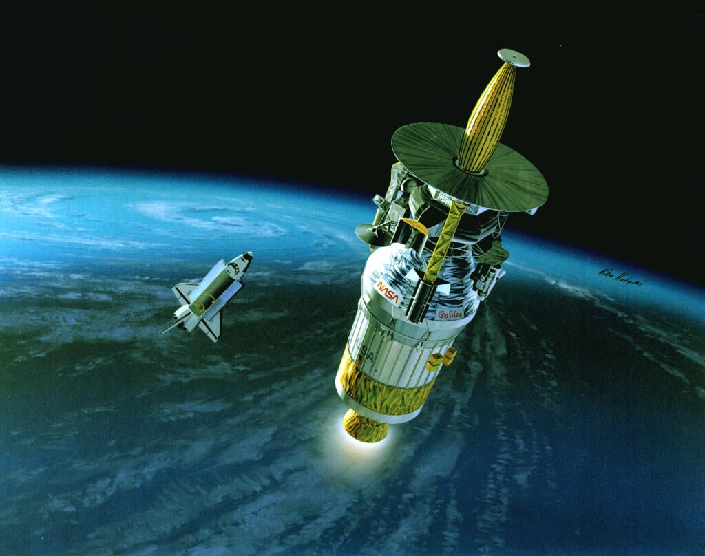 Vesmír, planéty, sonda Galileo, raketoplán Atlantis