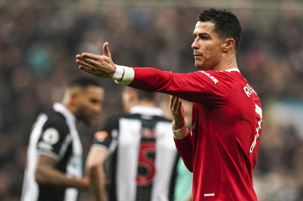 Cristiano Ronaldo proti Newcastlu United.