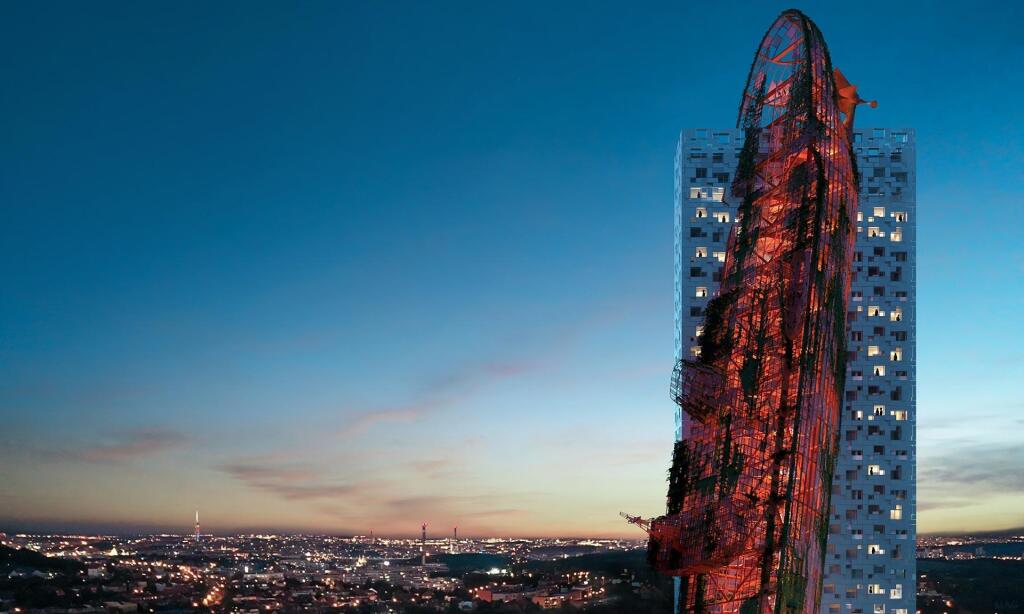 Vizualizácia projektu Top Tower, ktorý má byť najvyššou budovou Prahy