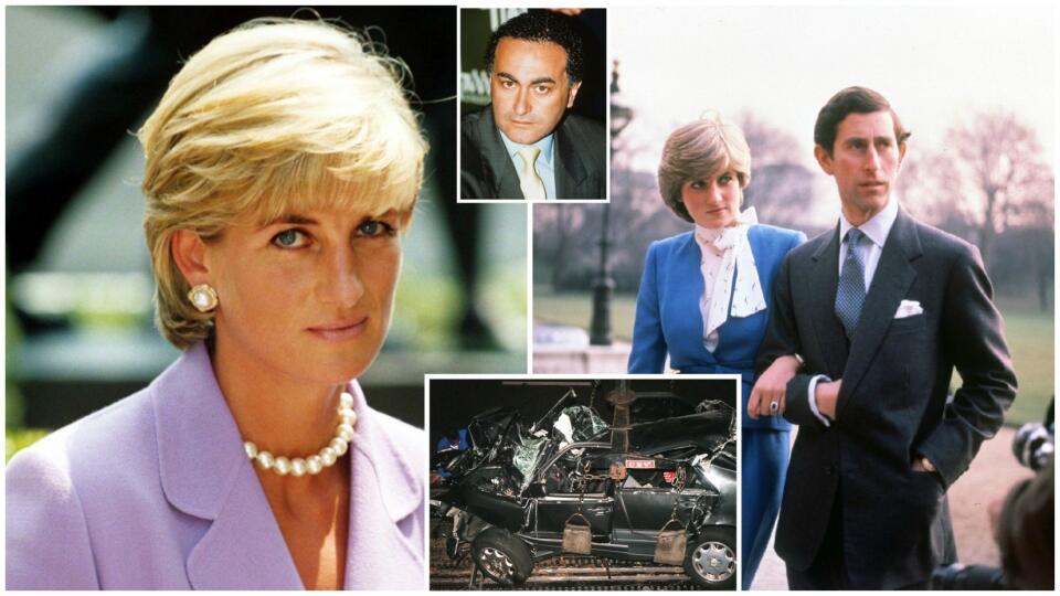 Princezná Diana a jej milenec, Dodi al Fayed (vľavo hore), tragicky zahynuli v Paríži v roku 1997. S exmanželom, princom Charlesom (vpravo), mala lady Di dve deti – Harryho a Williama.