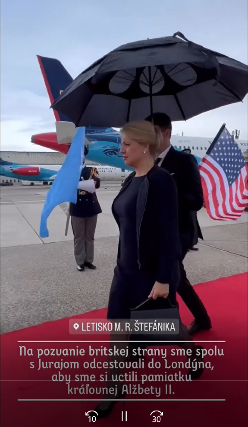 Prezidentka Čaputová odlieta na štátny pohreb kráľovnej Alžbety II.