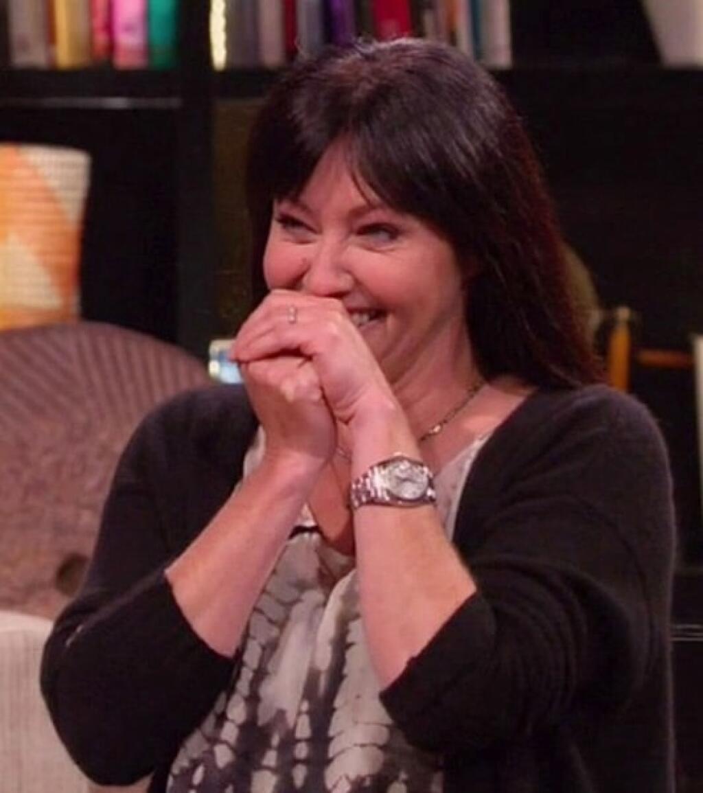 Shannen Doherty sa zadúšala od smiechu.