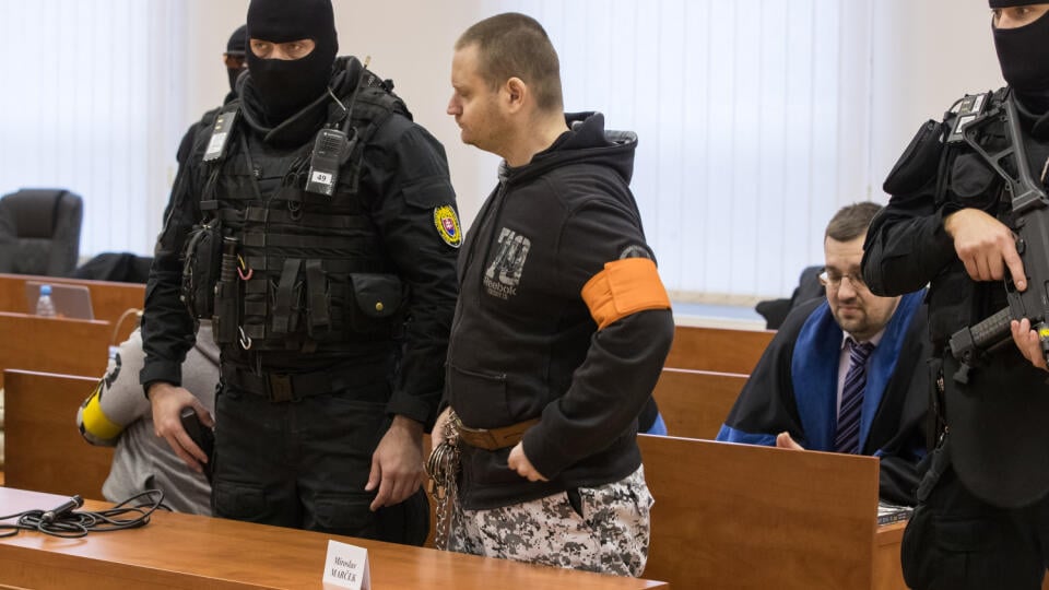Šieste pojednávanie na Špecializovanom trestnom súde v Pezinku vo veci vraždy investigatívneho novinára Jána Kuciaka a jeho snúbenice Martiny Kušnírovej. Na snímke je obžalovaný Miroslav Marček.
