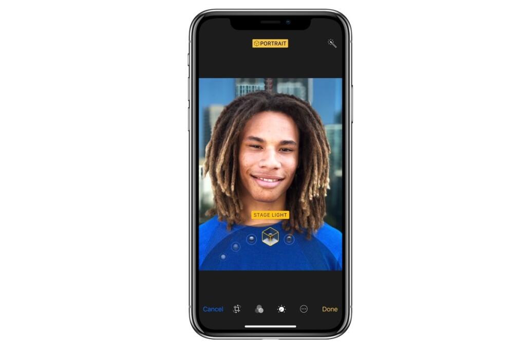 iPhone X portrét osvetlenie