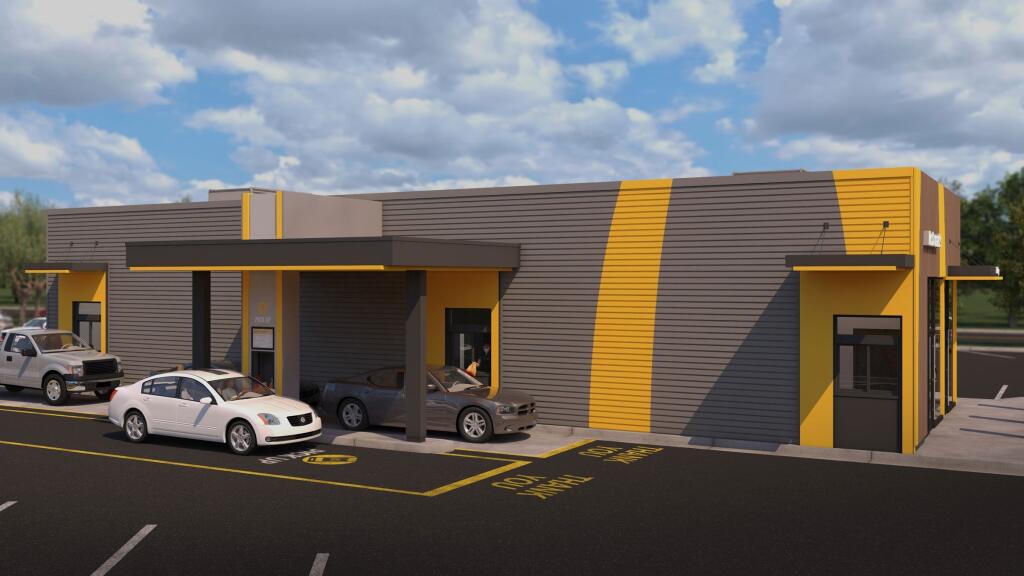 Vizualizácia čisto drive-thru a pick-up predajne.