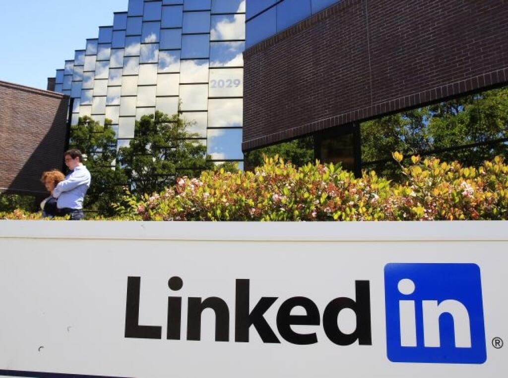 FILE - In this May 9, 2011 file photo, LinkedIn Corp., the professional networking Web site, displays its logo outside of headquarters in Mountain View, Calif. LinkedIn jacked up the price it's asking for shares of its initial public offering by 30 percent Tuesday, May 17, 2011.  (AP Photo/Paul Sakuma, file)