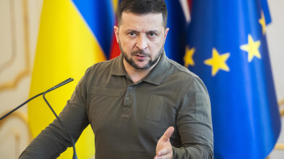 Na snímke ukrajinský prezident Volodymyr Zelenskyj