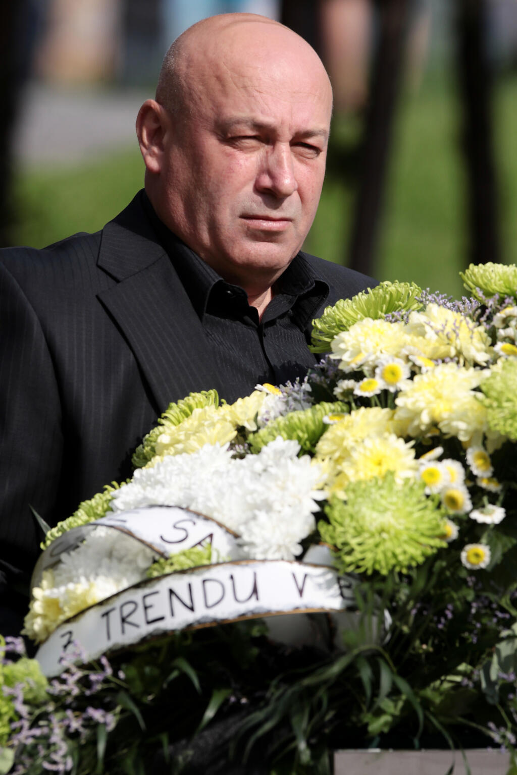 Pohreb Miroslava Hlinku v krematóriu v Trenčíne v roku 2014. Prišlo mnoho športových osobností.