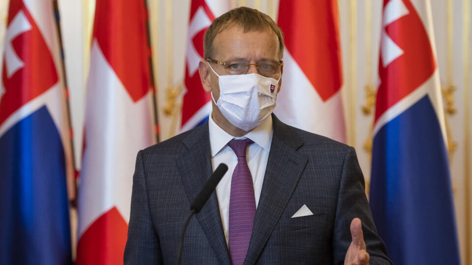Na snímke predseda NR SR Boris Kollár počas tlačovej konferencie s predsedom Rady kantónov Hansom Stöcklim na Bratislavskom hrade 29. septembra 2020 v Bratislave. FOTO TASR - Jaroslav Novák