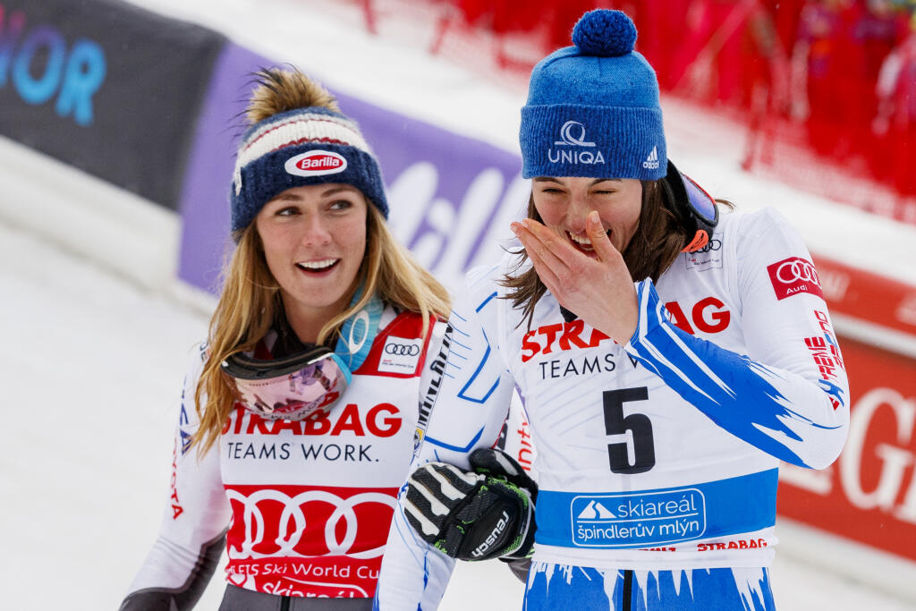 Mikaela Shiffrinová a Petra Vlhová.
