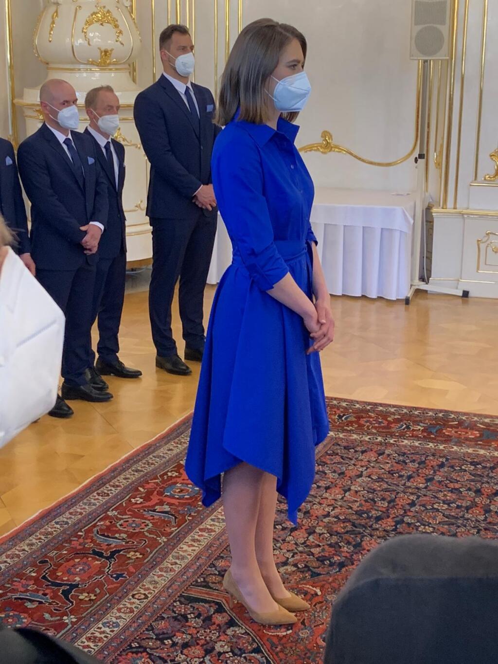Lyžiarka Petra Vlhová spolu s tímom u prezidentky Zuzany Čaputovej.