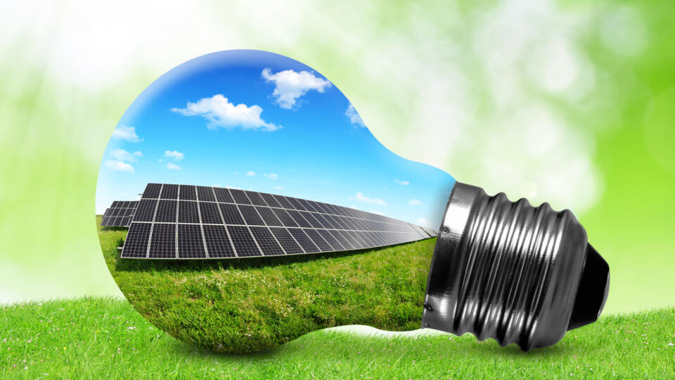 Solar,Panels,In,Light,Bulb.,Green,Energy,Concept.