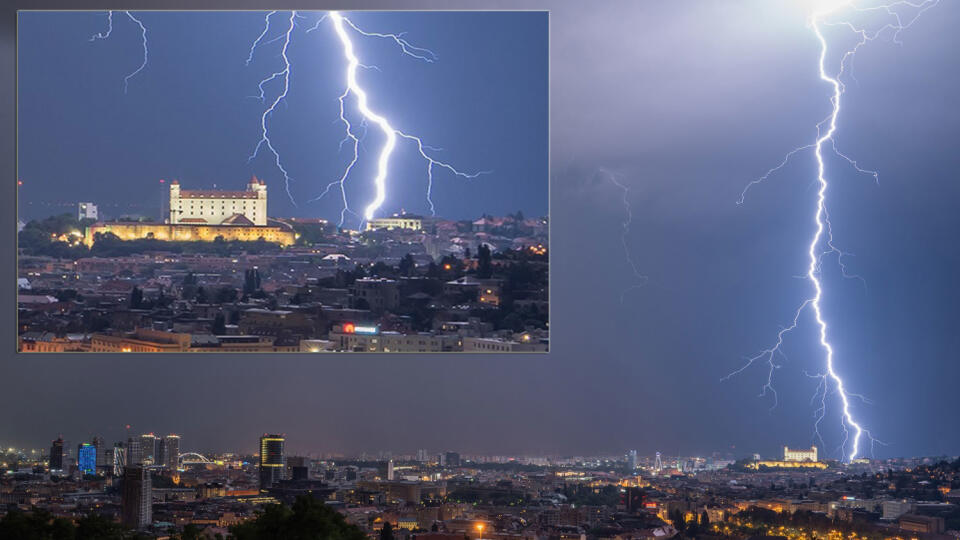 Blesky udreli aj do stožiaru pred parlamentom.
