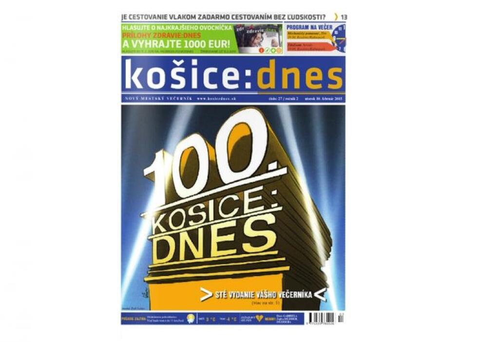 Košice:dnes vyšli stýkrát, sú z nich bezplatné noviny