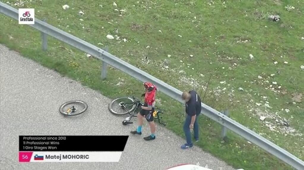 Na Giro d‘Italia tuhla krv v žilách. Slovinský cyklista Matej Mohorič prežil desivý pád, po ktorom musel odstúpiť z pretekov.