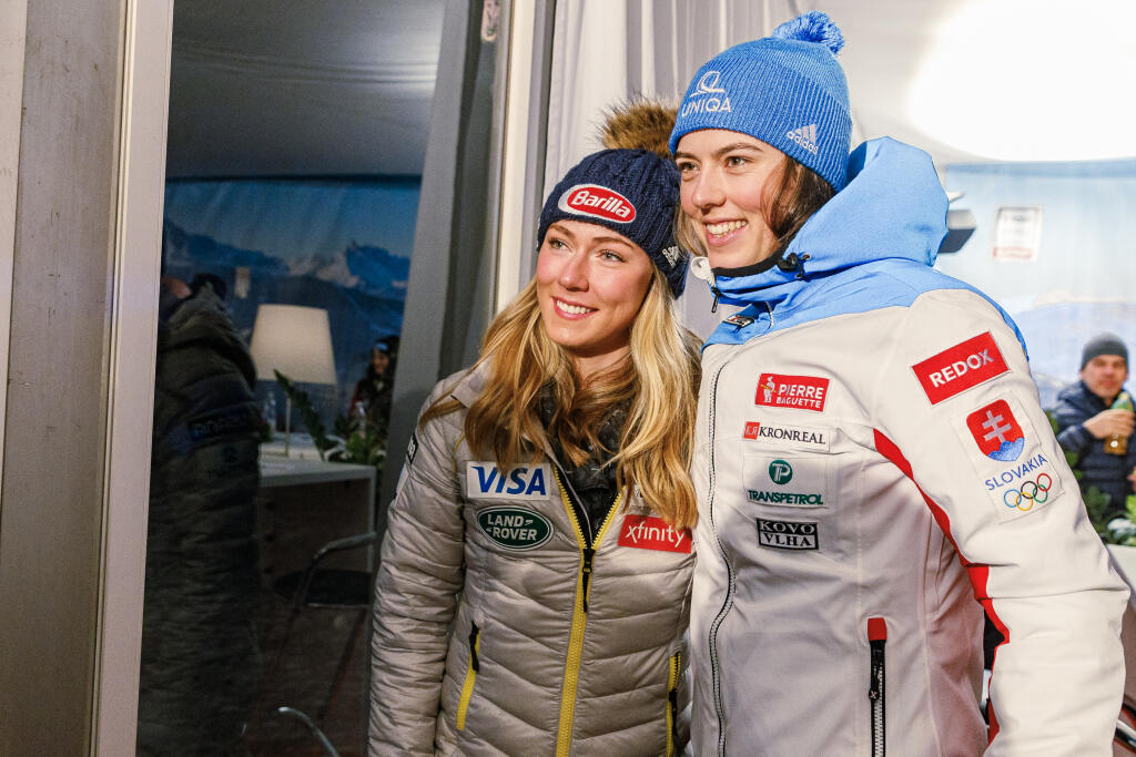 Mikaela Shiffrinová a Petra Vlhová.