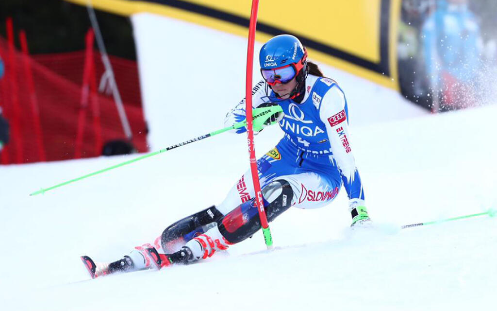 Petra Vlhová zajazdila v prvom kole čas, ktorý by jej mal stačiť na druhé miesto.