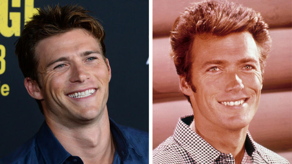 (vľavo) Scott Eastwood, 2016 a Clint Eastwood, 1970.