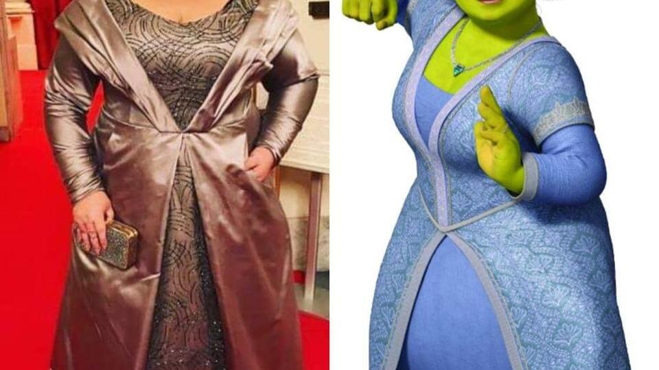 Moderátorka Renáta Názlerová v šatách pripomína Fionu z rozprávky Shrek.