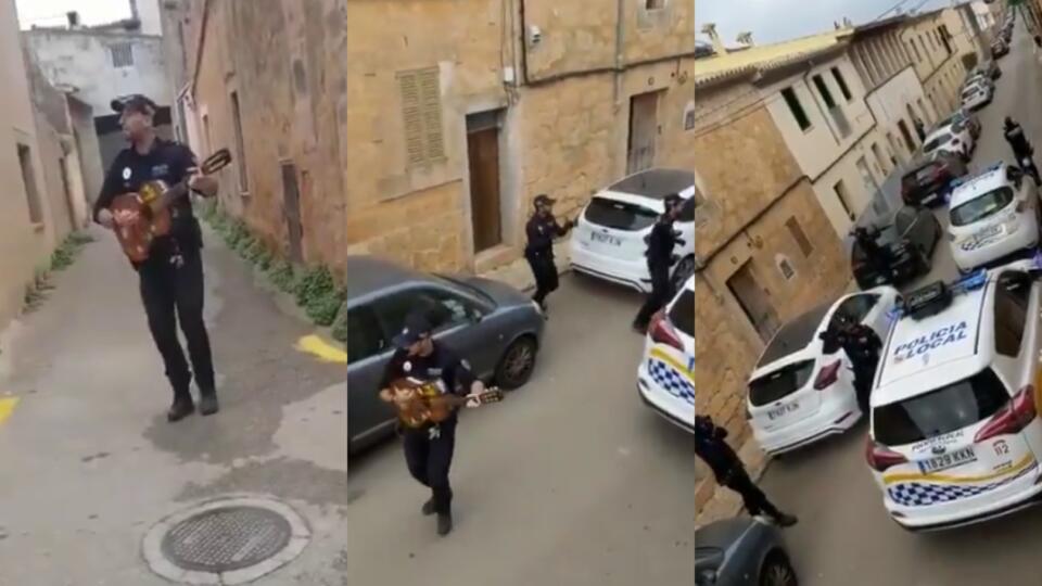 Španielska polícia sa okrem toho, že na uliciach hliadkuje, taktiež snaží zabaviť ľudí, ktorí nesmú opustiť svoje domovy.