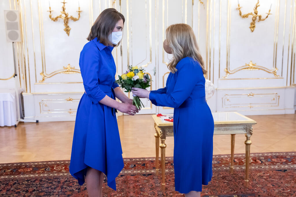 Prezidentka Slovenskej republiky Zuzana Čaputová prijala víťazku Svetového pohára v zjazdovom lyžovaní Petru Vlhovú.