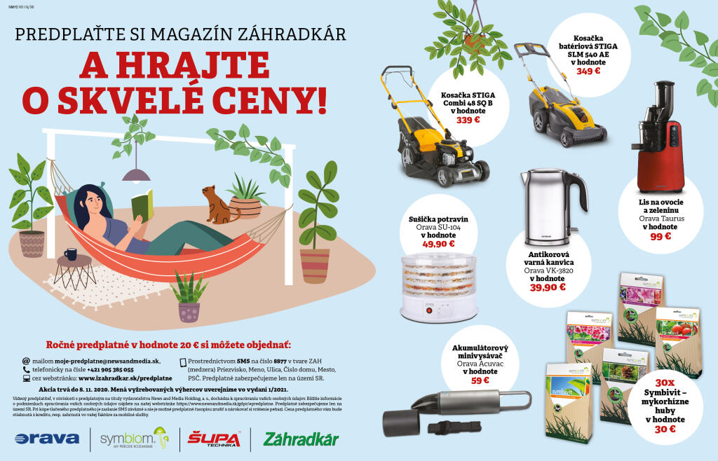 Vyhrajte super ceny s predplatným Časopisu Záhradkár.