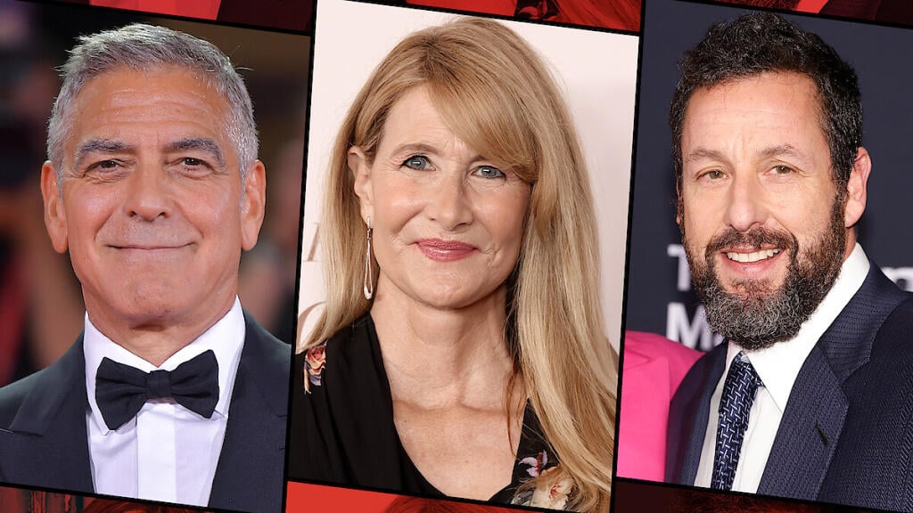 George Clooney, Laura Dern a Adam Sandler