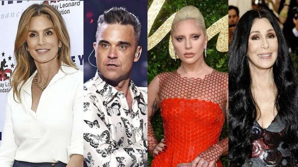 Cindy Crawford, Robbie Williams, Lady Gaga, Cher