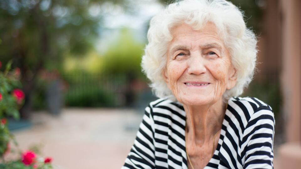 Beautiful Senior Woman Portrait Happy Expression