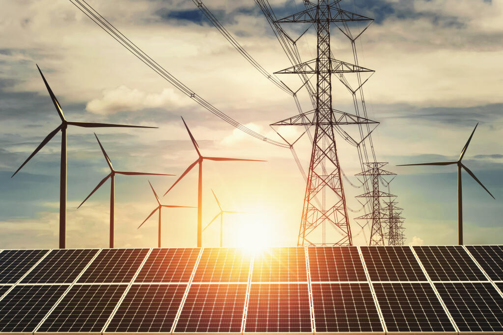 Electricity,Power,In,Nature.,Clean,Energy,Concept.,Solar,Panel,With