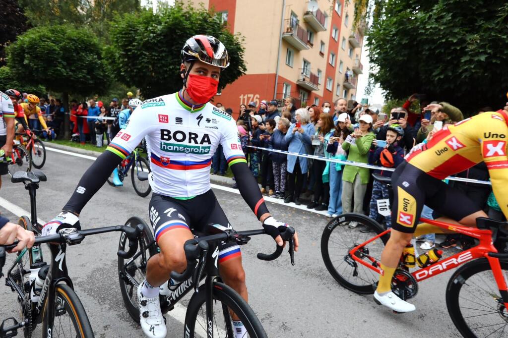 Peter Sagan pred štartom etapy.