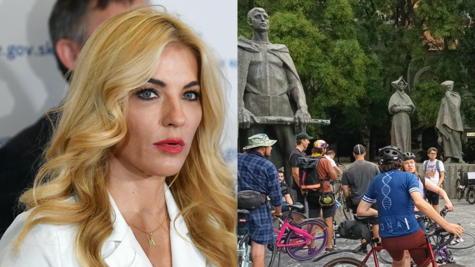 Koláž Šimkovičová a cyklisti