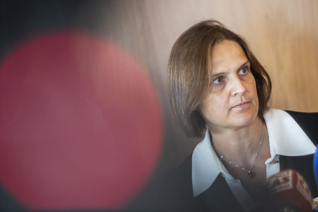 Na snímke ministerka spravodlivosti SR Mária Kolíková (SaS) počas tlačovej konferencie po koaličných rokovaniach vo vládnom hoteli Bôrik v Bratislave 26. augusta 2022. FOTO TASR - Jaroslav Novák 