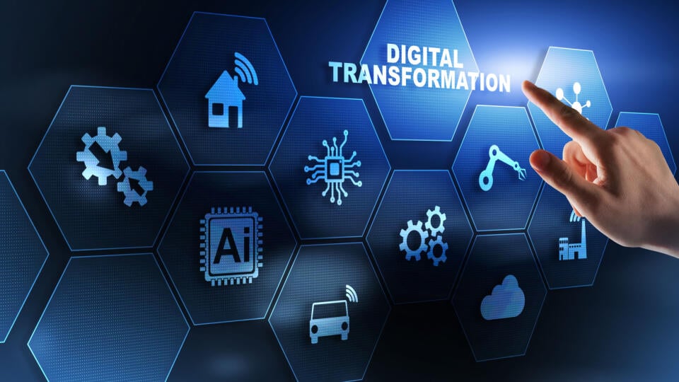 Digital,Transformation,And,Digitalization,Technology,Concept,On,Abstract,Background.