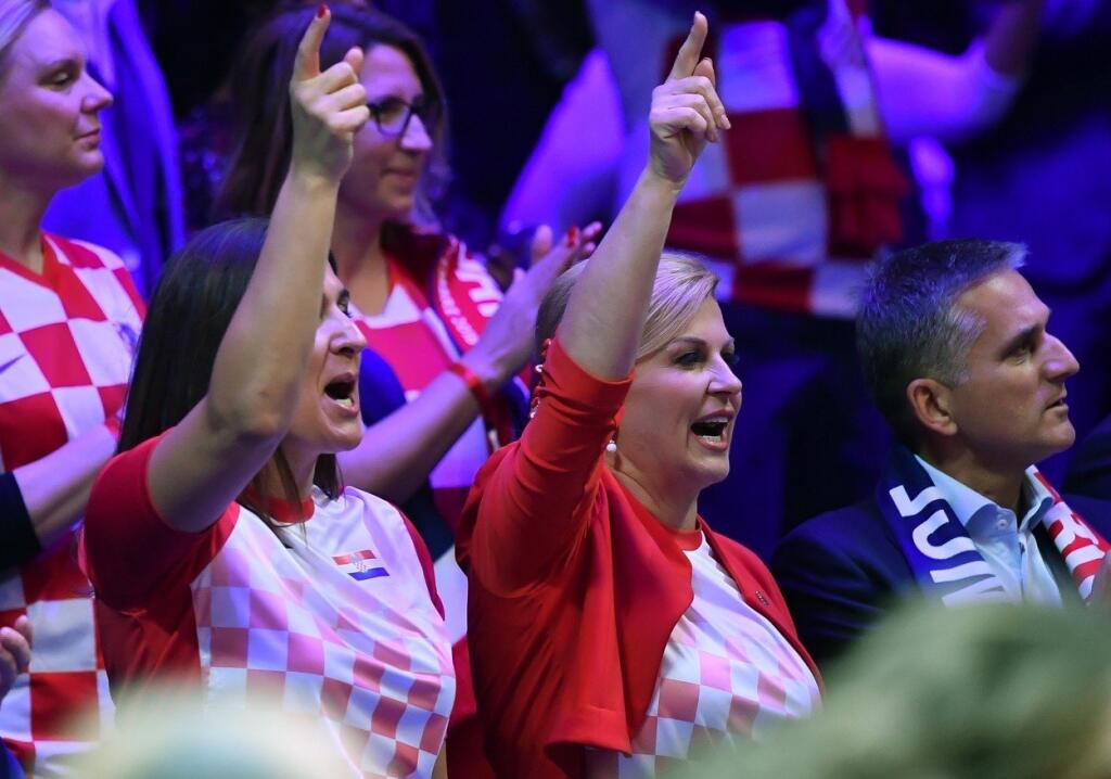 Prezidentka Chorvátska Kolinda Grabarová Kitarovičová si finále Davis Cuou užívala ako vždy.