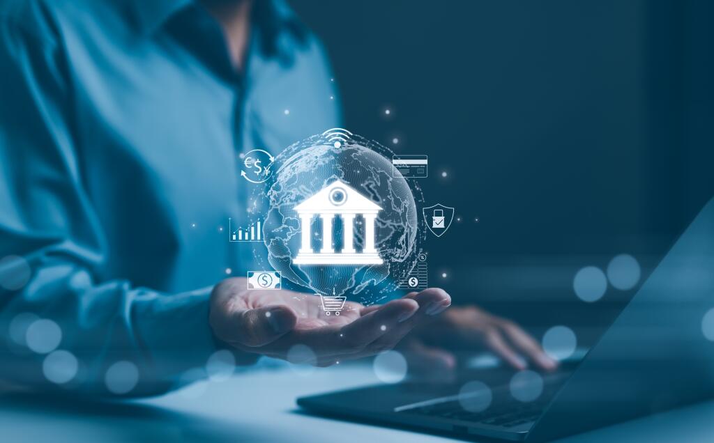 Digital,Banking,And,Financial,Technology,Concept.,A,Person,Presents,Digital