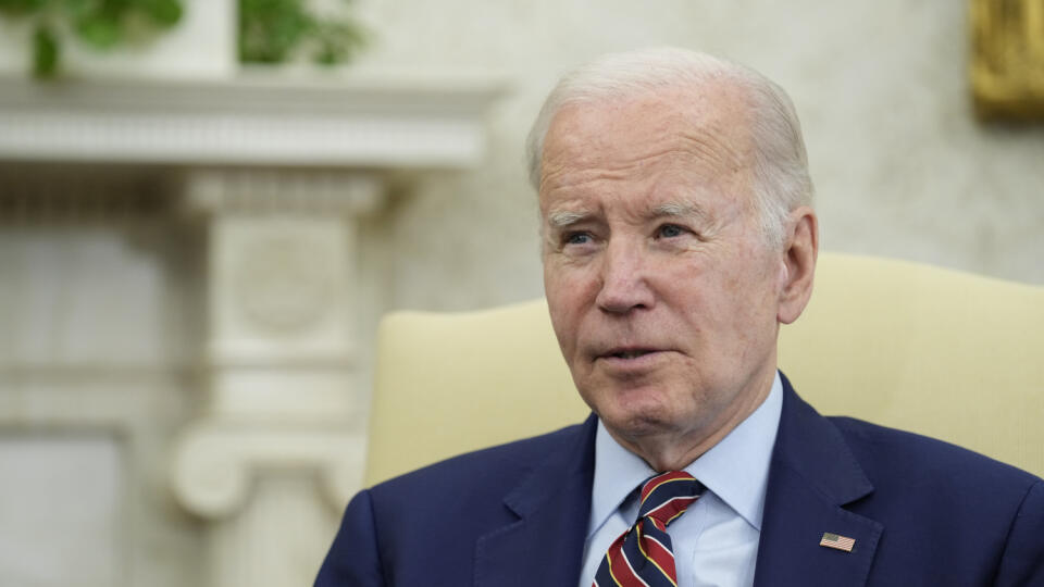 WA 42 Washington - Americký prezident Joe Biden počas stretnutia so španielskym premiérom Pedrom Sánchezom v Bielom dome vo Washingtone v piatok 12. mája 2023. FOTO TASR/AP
President Joe Biden speaks as he meets with Spain's Prime Minister Pedro Sanchez in the Oval Office of the White House in Washington, Friday, May 12, 2023. (AP Photo/Susan Walsh)